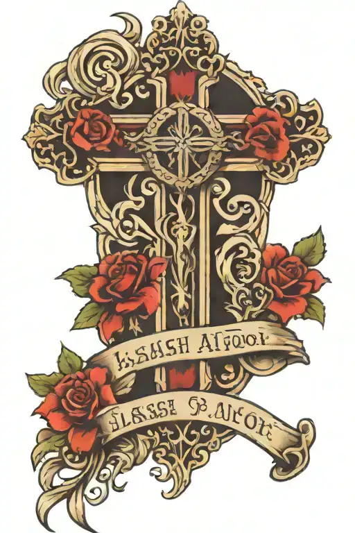 Isaiah 41:10 with a cross tattoo tattoo design idea