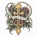 Isaiah 41:10 with a cross tattoo design idea