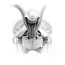 xenomorph dynamic pose tattoo design idea