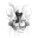 xenomorph dynamic pose tattoo design idea