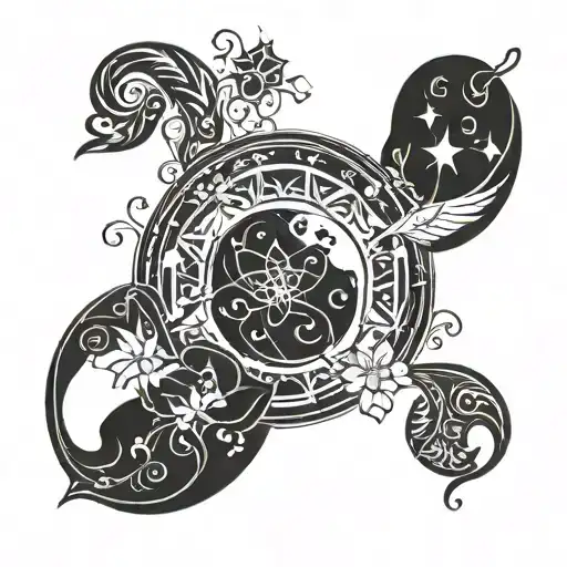 Elegant Virgo astrology design with Greek influence and a romantic feel to it, using jasmine flower and constellation. tattoo design idea