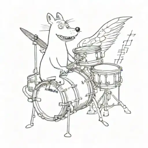 Moomin play on drums  tattoo design idea