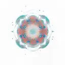 A mesmerizing coffee cup filled with swirling patterns inspired by color theory tattoo design idea