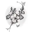 vine of violets and leaves for collar bone  tattoo design idea