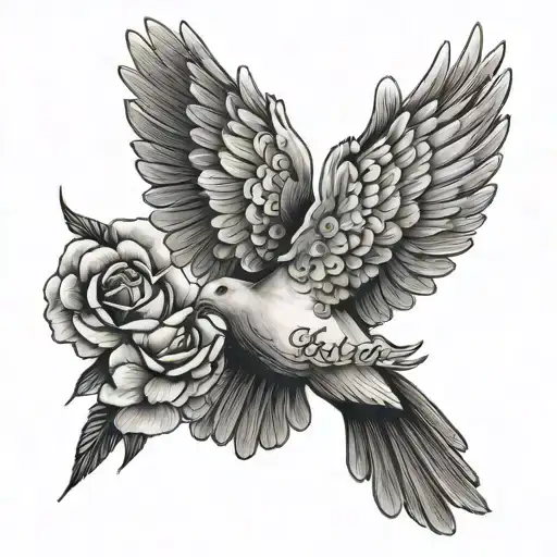 dove clouds the words see no evil  tattoo design idea