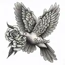 dove clouds the words see no evil  tattoo design idea