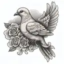 dove clouds the words see no evil  tattoo design idea