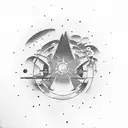 shoot for the stars with gun tattoo design idea