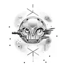 shoot for the stars with gun tattoo design idea