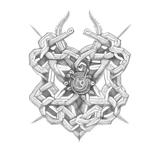 chain links tattoo design idea