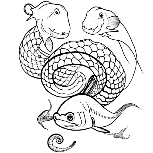 Marine snake  tattoo design idea