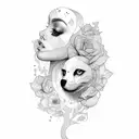 mirror, fig  tattoo design idea
