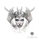 femme viking guerrière avec eclaire audin épée bras  tattoo design idea