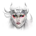 femme viking guerrière avec eclaire audin épée bras  tattoo design idea
