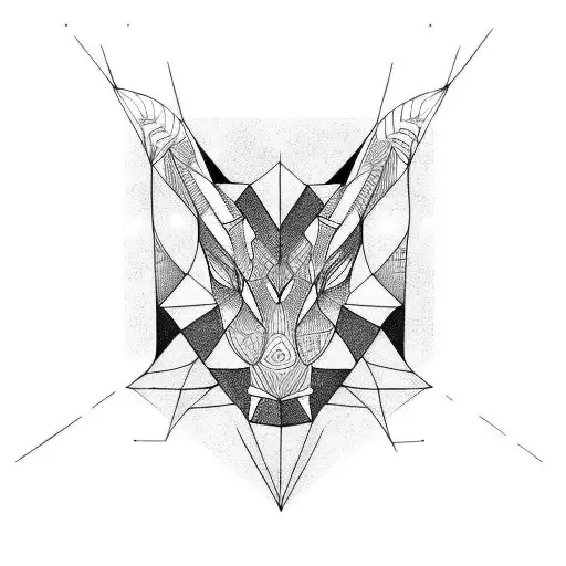 interlocking geometric patter black to white fade  tattoo design idea