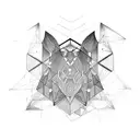 interlocking geometric patter black to white fade  tattoo design idea