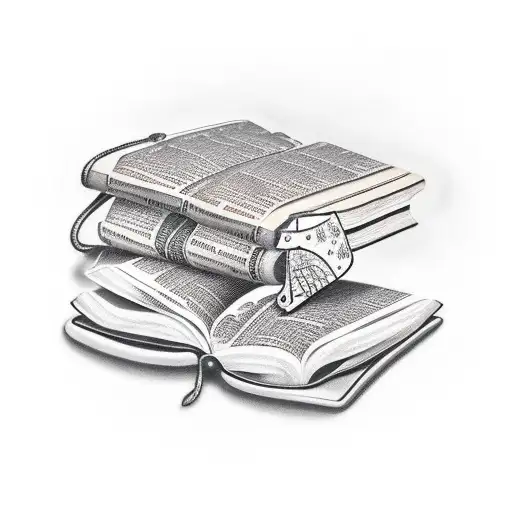 Bible with a cookie next to it tattoo design idea