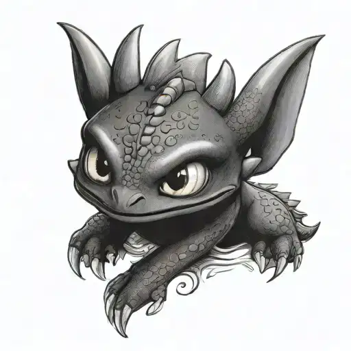 Toothless from how to train your dragon  tattoo design idea