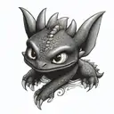 Toothless From How To Train Your Dragon Temporary Tattoo - BlackInk AI