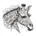 giraffe alter ego tattoo design idea