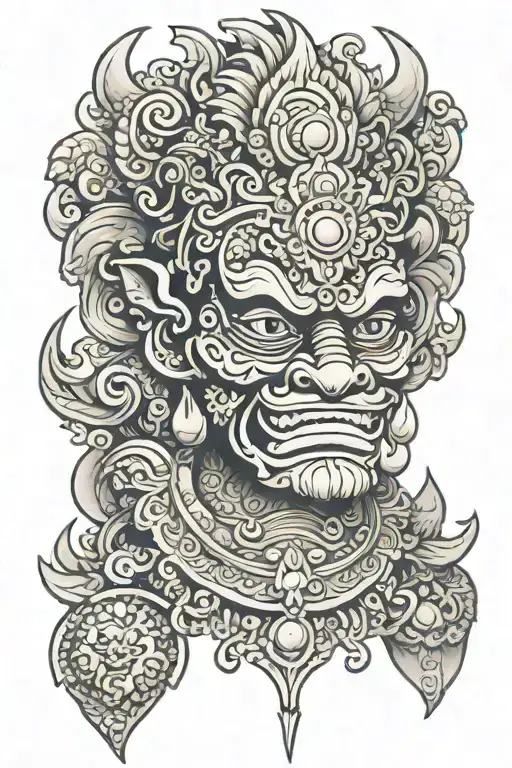 balinese barong tattoo tattoo design idea