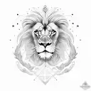 A Lion gazing orion constellation tattoo design idea