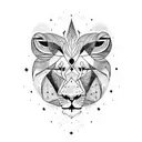 A Lion gazing orion constellation tattoo design idea