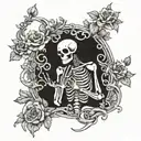 skeleton praying tattoo design idea