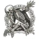 skeleton praying tattoo design idea
