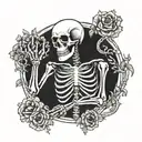 skeleton praying tattoo design idea