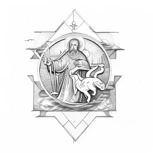 saint christopher tattoo design idea