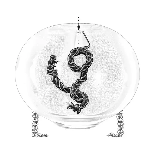 noose in a glass case  tattoo design idea