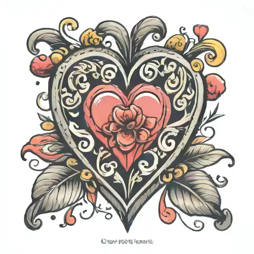 candy heart shape tattoo design idea