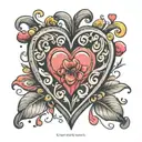 candy heart shape tattoo design idea