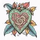 candy heart shape tattoo design idea