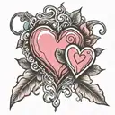 candy heart shape tattoo design idea
