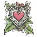 candy heart shape tattoo design idea