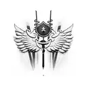 Harley Davidson motorcycle with wings tattoo design idea