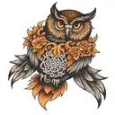 spiritual celestial owl flying across his chest tattoo tattoo design idea