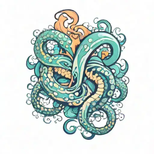 manga tentacle wrapped tattoo design idea