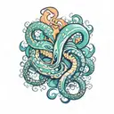 manga tentacle wrapped tattoo design idea