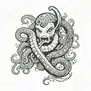 manga tentacle wrapped tattoo design idea