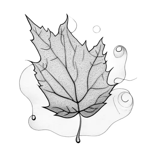 leaves blowing in the wind tattoo design idea