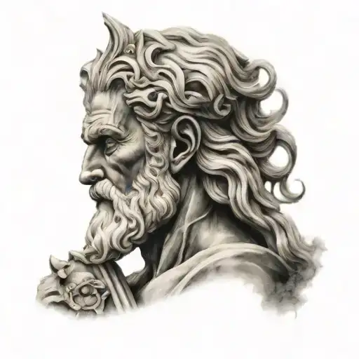 Zeus in world war 2 tattoo design idea