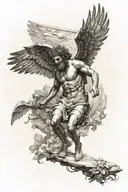 fall of icarus from greek mythology tattoo design idea