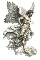 fall of icarus from greek mythology tattoo design idea
