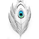 write Navami along with a peacock feather tattoo design idea