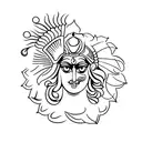 durga navami with a peacock feather tattoo design idea