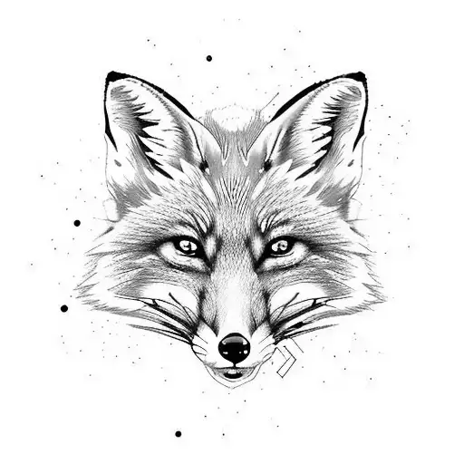 red fox tattoo design idea