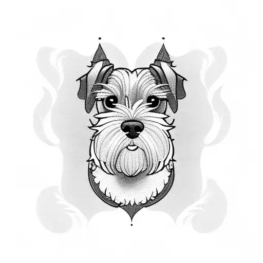 schnauzer on heart tattoo design idea